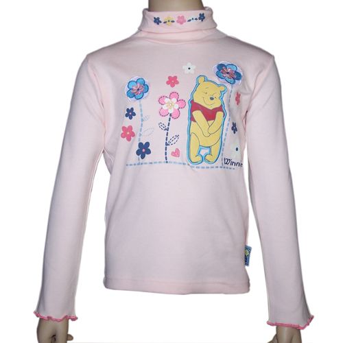Sous-Pull col roul� Winnie L'ourson rose
